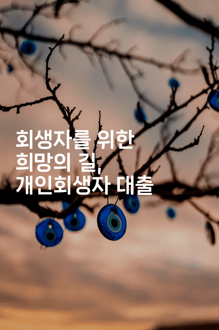 회생자를 위한 희망의 길, 개인회생자 대출-꿈꾸미